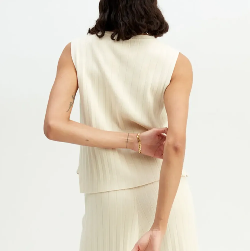 Discount Finstickad Armlos Topp Dam Loungewear