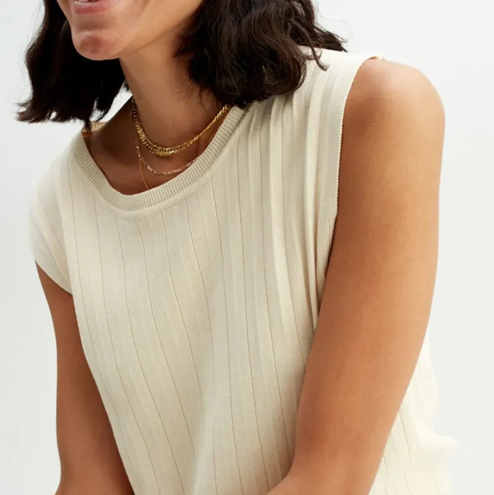 Discount Finstickad Armlos Topp Dam Loungewear