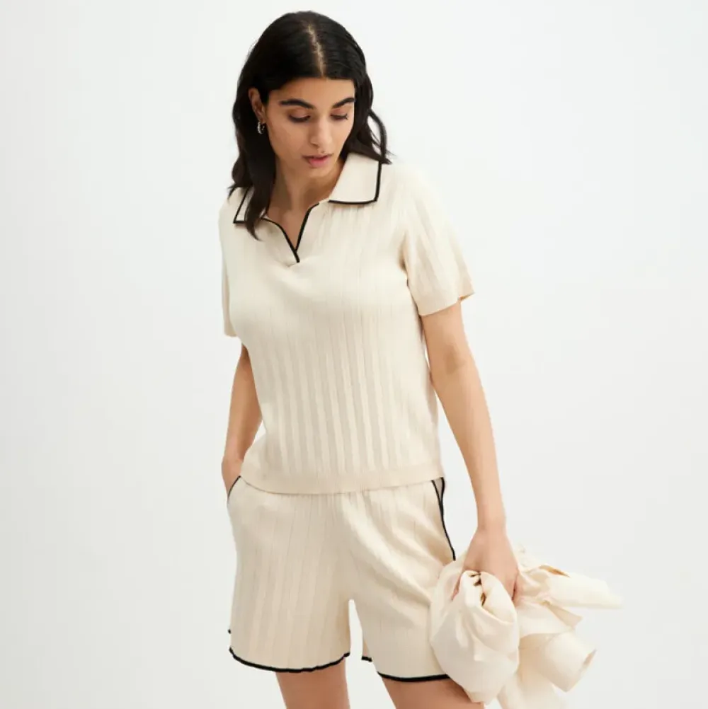 Discount T-Shirt Med Pikekrage Dam Loungewear