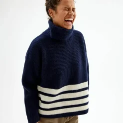 Hot Ulltroja Med Avtagbar Polokrage Dam Loungewear