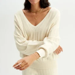 Online Vandbar Troja Med V-Ringning Dam Loungewear